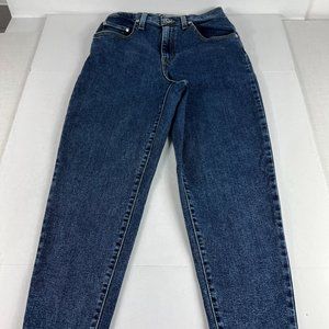 Levi's Silver Tab Jeans Women's 28 Mom High Rise Tapered Crop Blue Stretch Denim